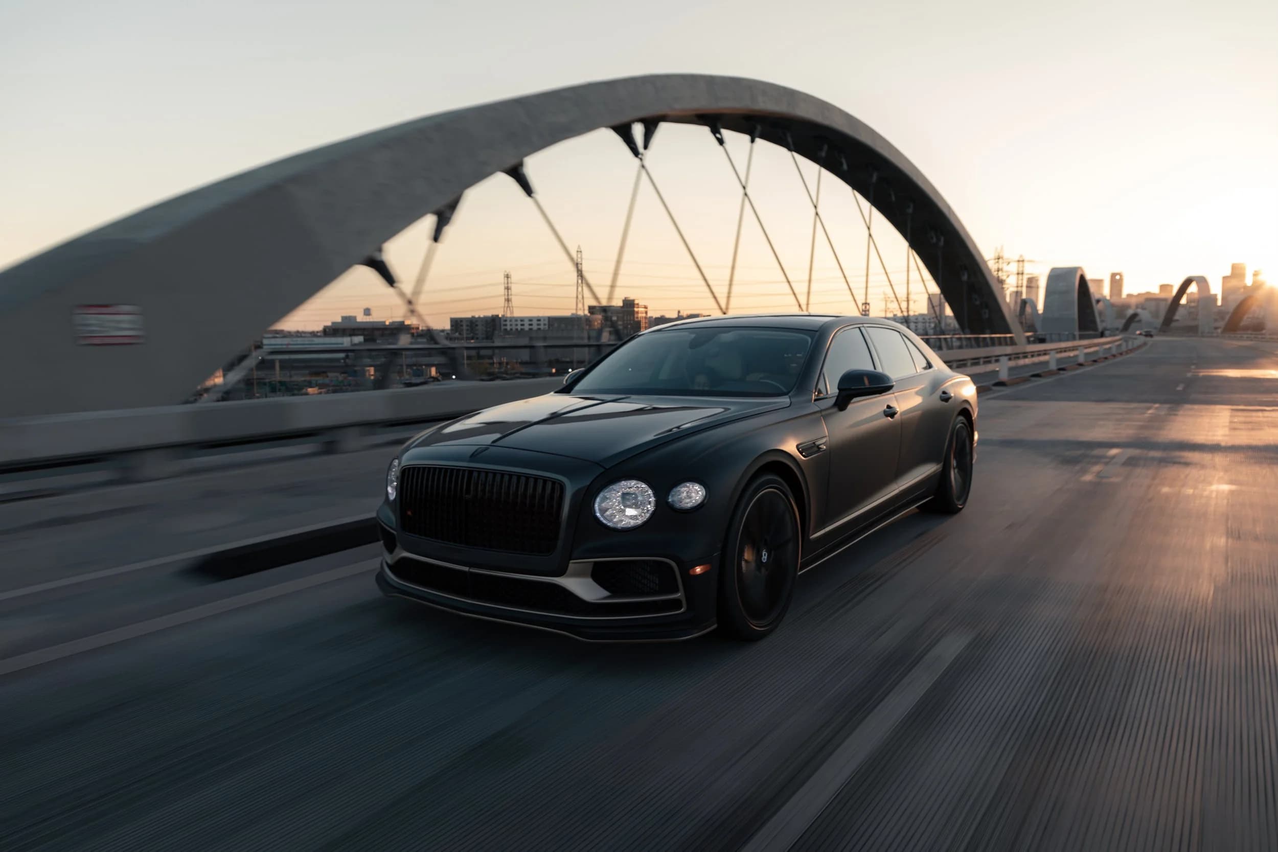 Bentley Flying Spur on the Sixth Street Bridge in Los Angeles, finished by HADD Customs